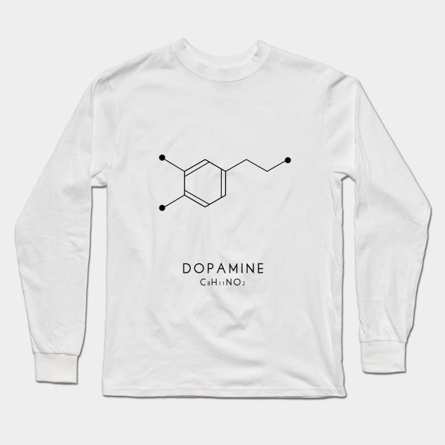 Dopamine Molecular Structure - White Long Sleeve T-Shirt by typelab